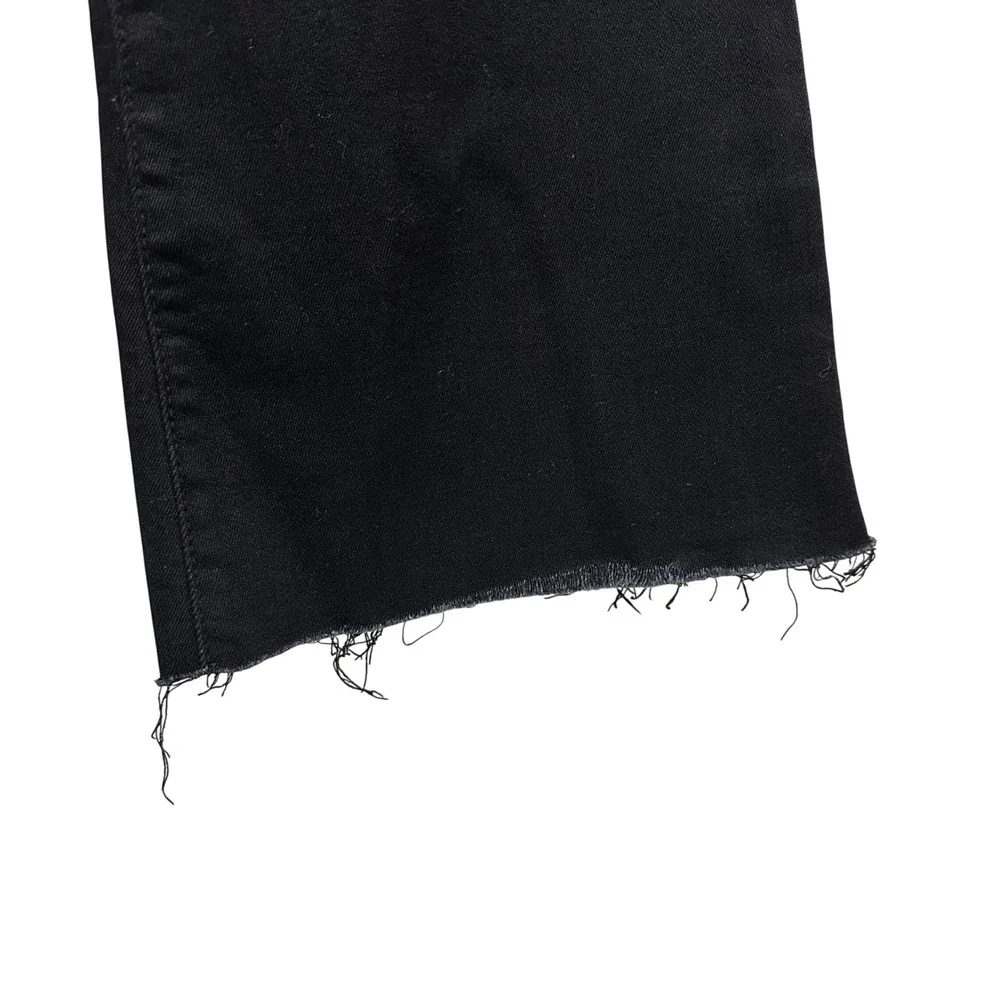 JBD Just Black Denim Flare Jeans Womens‎ 25 Black Raw Hem High Rise Stretch